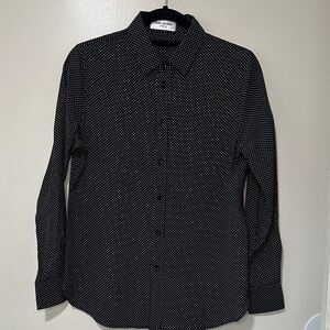 Saint Laurent Black and White Polka Dot Men's Shirt